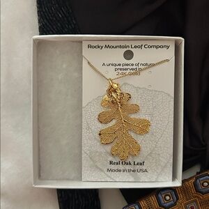 Rocky Mountain Leaf Company 24K Gold Plated Oak Leaf Necklace